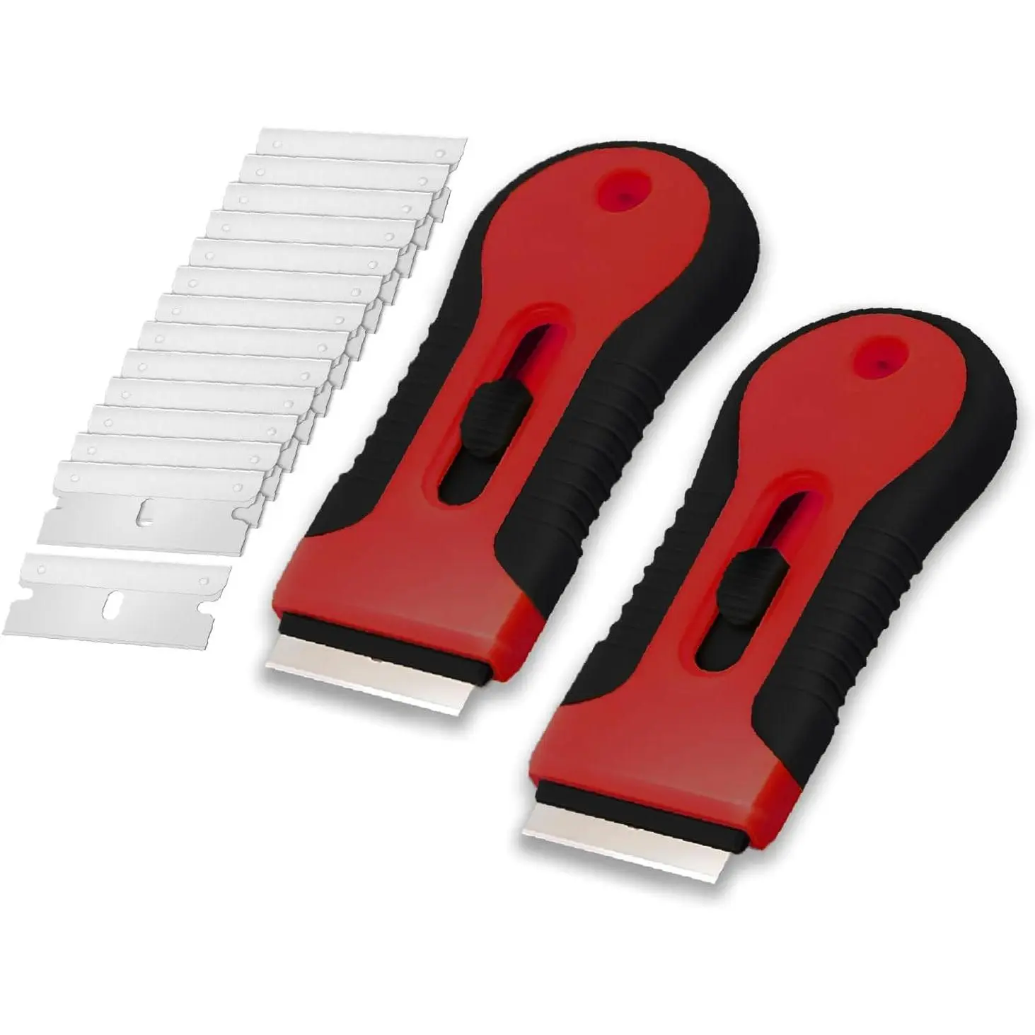 - Razor  Scraper Tool, 2 Pack, 30 Extra Stainless Steel , Anti-Slip  Handle Design, Razor Scraper Set for Cleaning Window, , Oven, Glass, Stove