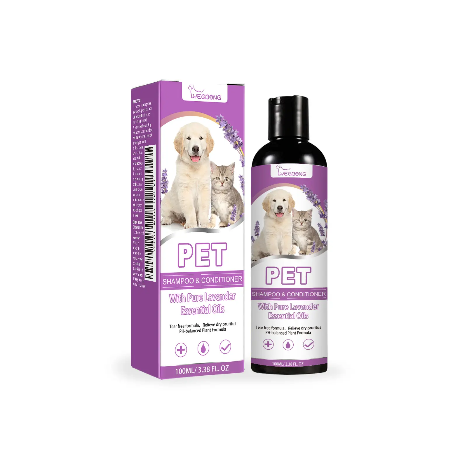 Yegbong Pet Shampoo for Dogs & Cats - Soothing Formula, Itch Relief, Soft Fur, Gentle Bathing with Soothing Relief, Pet Grooming Supplies