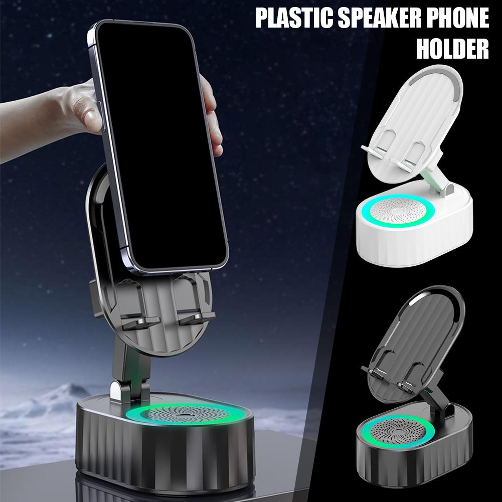 New Cell Phone Holder Stand With Bluetooth Speaker Adjustable Desktop Live Lazy Tablet Bracket Support Portable Wireless Speaker