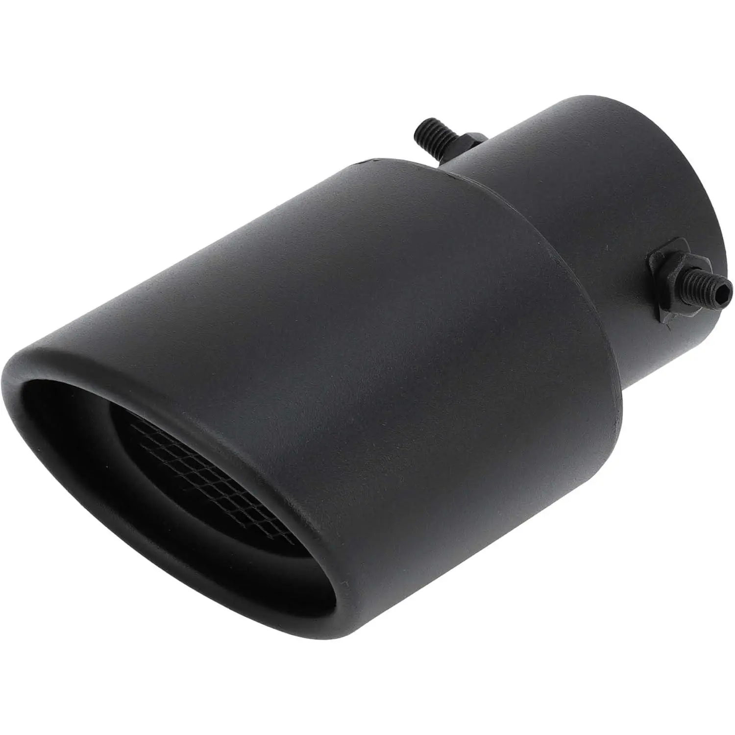 Matte Black Stainless Steel Automotive Slant Exhaust Tip - 2.4"x3.9" Inlet-Outlet, 5.3" Length Bolt-On Exhaust Pipes Tail Pipe Tube Universal for Most Cars