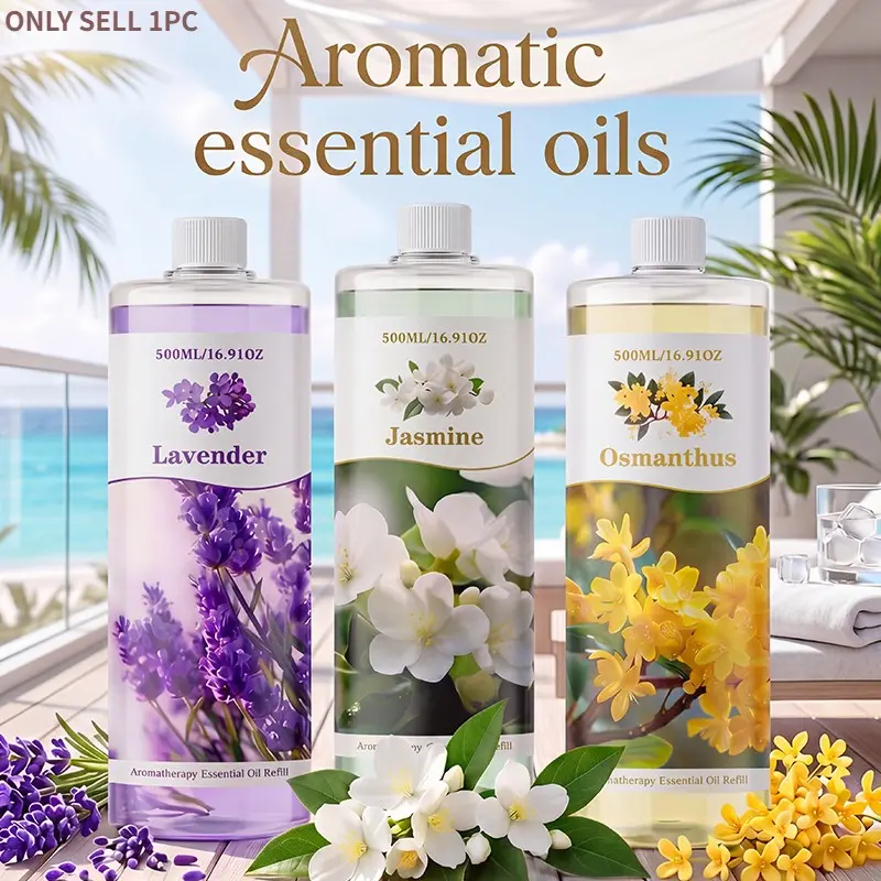 500ML Aromatherapy Essential Oil Refill, Variety of Scents, Lavender, Humidifier, Diffuser, Car Air Freshener, Home, Hotel, Office, Holiday Gift