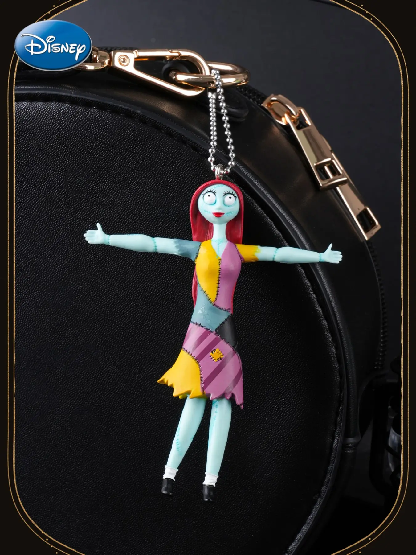 Disney Official Sally Halloween Keychain, Gothic Style Backpack Zipper Pull, Christmas Night Horror Gift, Colorblock Pendant