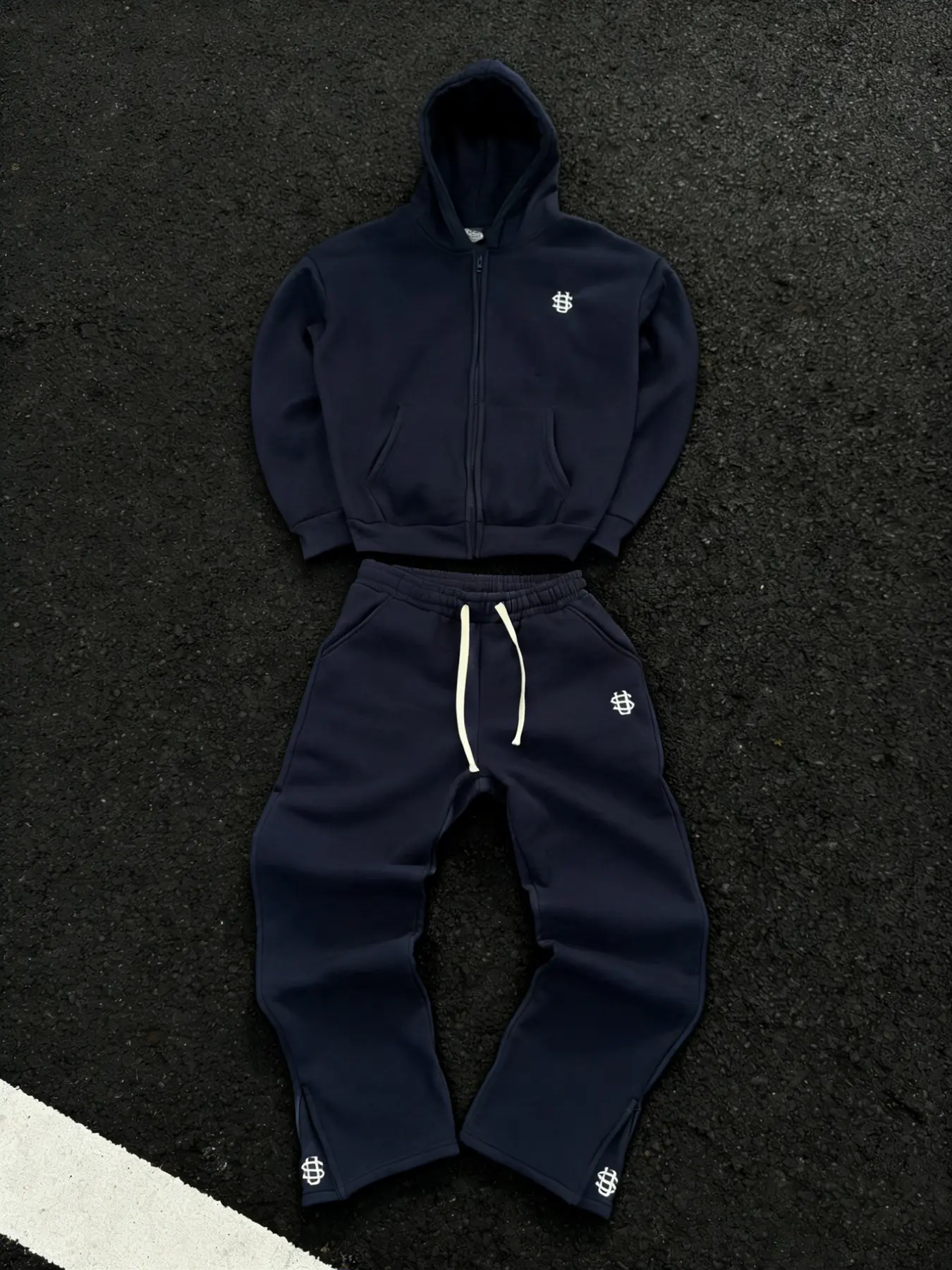 Men's Streetwear Embroidered Hoodie Set, Spring & Fall Loose Fit Jacket, Straight Leg Sweatpants, Two-Piece, Casual Style Set, Relaxed Fit, Casual Fashion, Outfit, Menswear