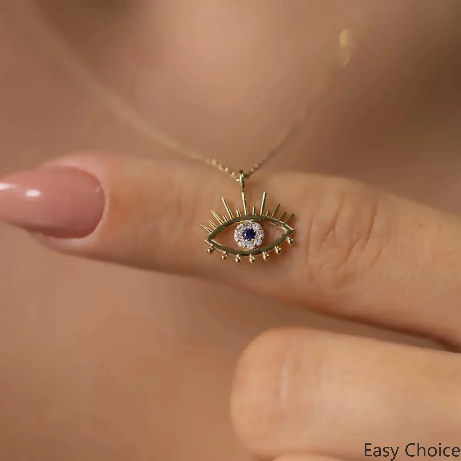 Women's Evil Eye Necklace, Gothic Red Zircon Eye Pendant, Y2K Aesthetic Bold Shiny CZ Statement Jewelry, Adjustable Fashion Accessory Perfect For Night Out, Parties, Music Festivals And Holiday Gifting