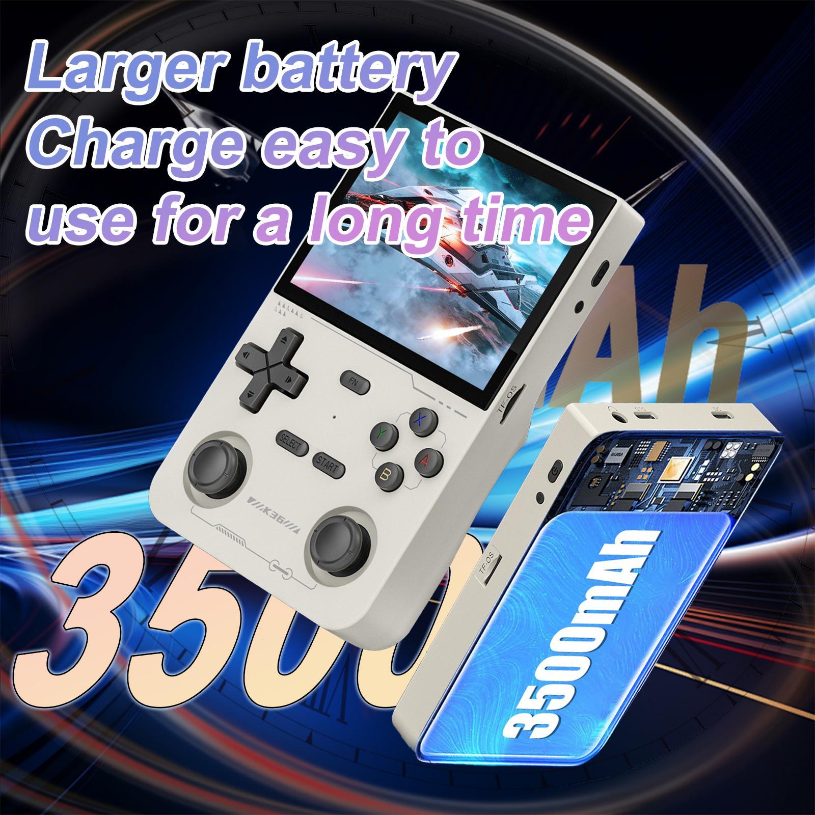 YLW K36 Open Source Linux System Handheld Game Console, Rechargeable Game Console, 3.5HD IPS Screen Portable Retro Handheld Player with 20+ Emulators Supported, Boyfriend Gift, Gaming Items