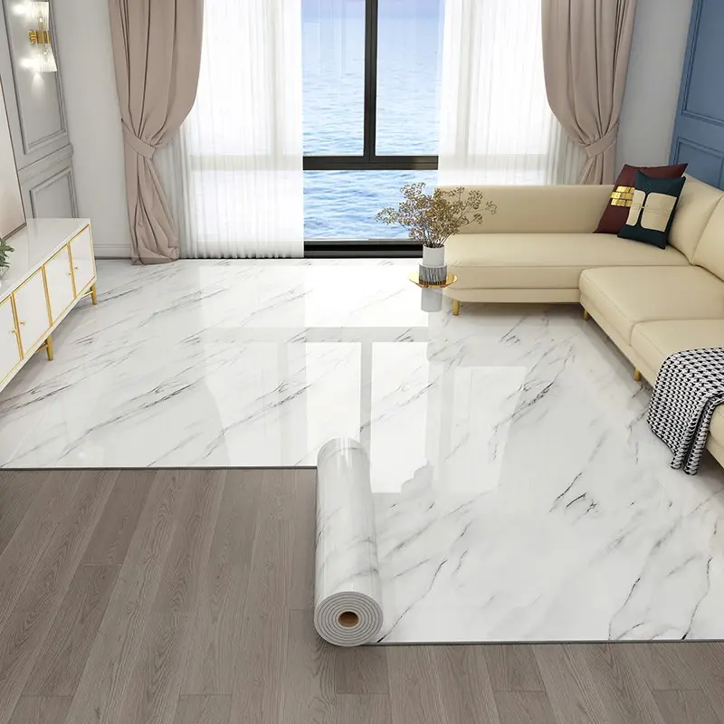 40cm*300cm(15.75in*118.11in), One Roll Extra Thick Marble Floor Decals, Made of Vinyl Wallpaper, Peel-And-Stick, Easy to Clean And Maintain, Perfect for Home Decor, Flooring Peel And Stick Waterproof