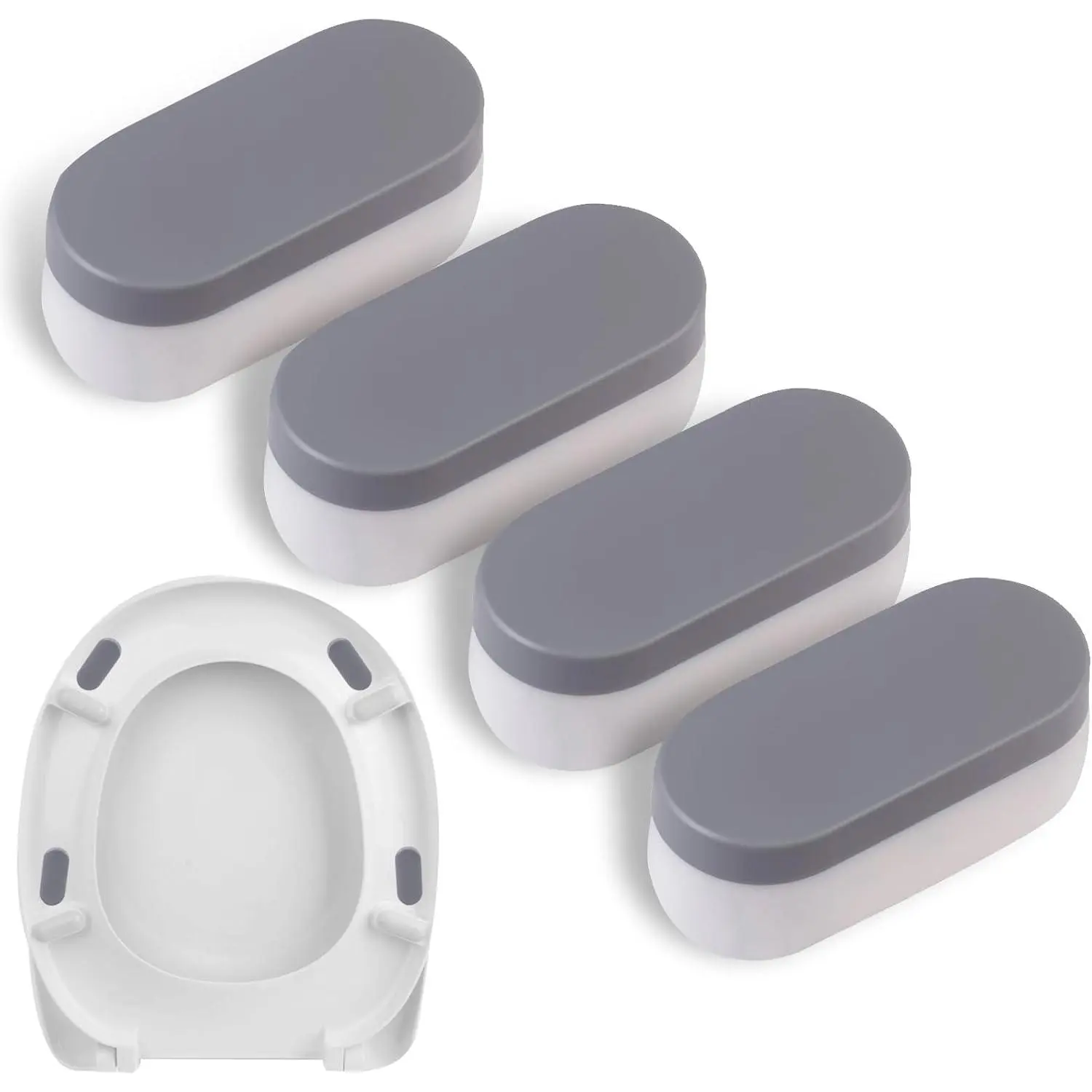Toilet Seat Bumpers, Suitable for Bidet Kits, 4 Pack Toilet Seat Spacers, Compatible with  Toilet Models, Equipped with Durable Adhesive