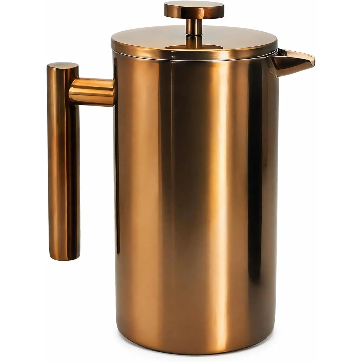 34oz  Press Coffee Maker, Copper Insulated Coffee Pot