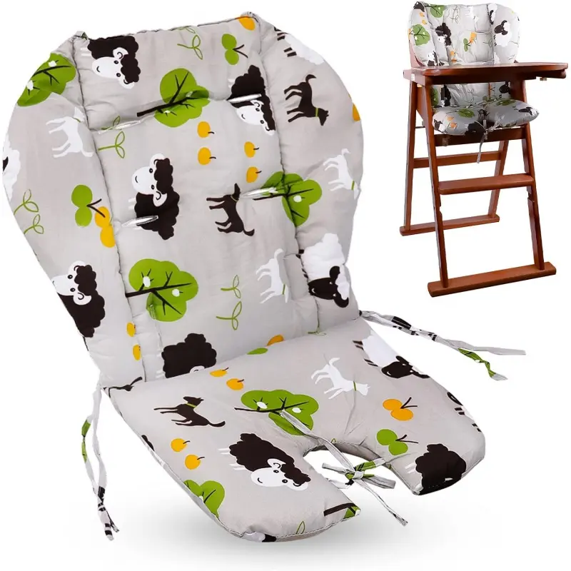 Baby High Chair Cushion, Kids Seat Pad, Lightweight, Portable, Versatile & Breathable, Soft Comfortable with Cute Printed Patterns, Compatible with Most Baby High Chairs & Kids Chairs