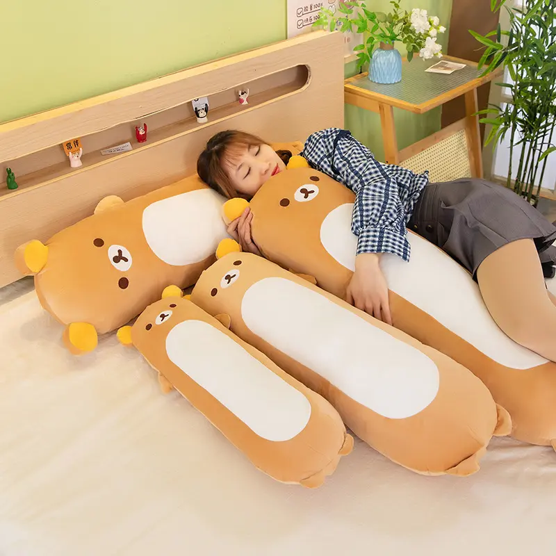 60-110cm New Rilakkuma Doll Pillow High Color Value Anime Doll Modeling Creative Sweet Girl Heart Accompany Curing Cute Long Soft Pillow