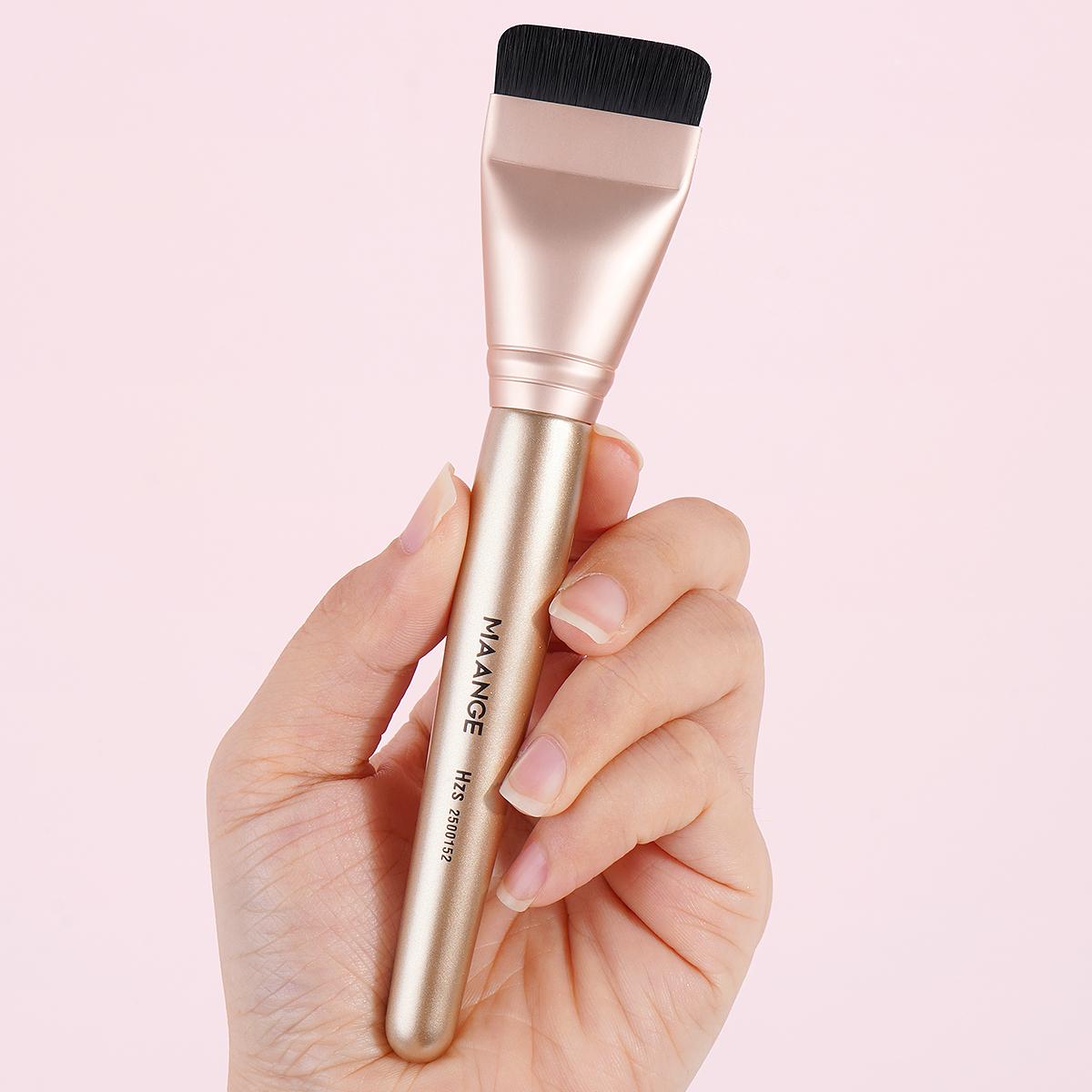 MAANGE 1pc Professional Kabuki Flat Foundation Brush/Face Mask Brush, Versatile Makeup Tool for Smooth Application, Ideal for Liquid and Cream Products, Complexion Brush Gift for Women & Girls