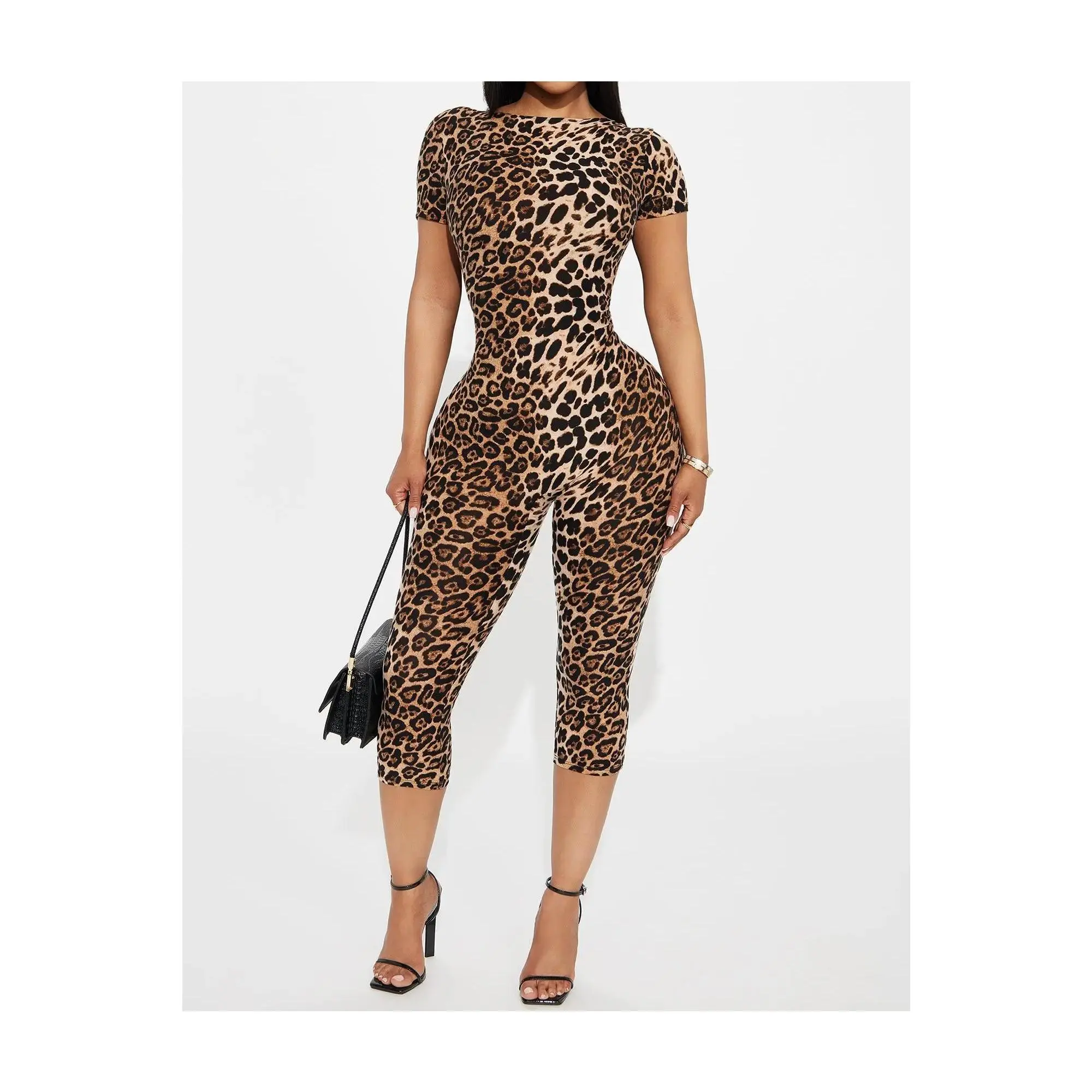 Fierce Instincts Leopard Capri Jumpsuit - Leopard