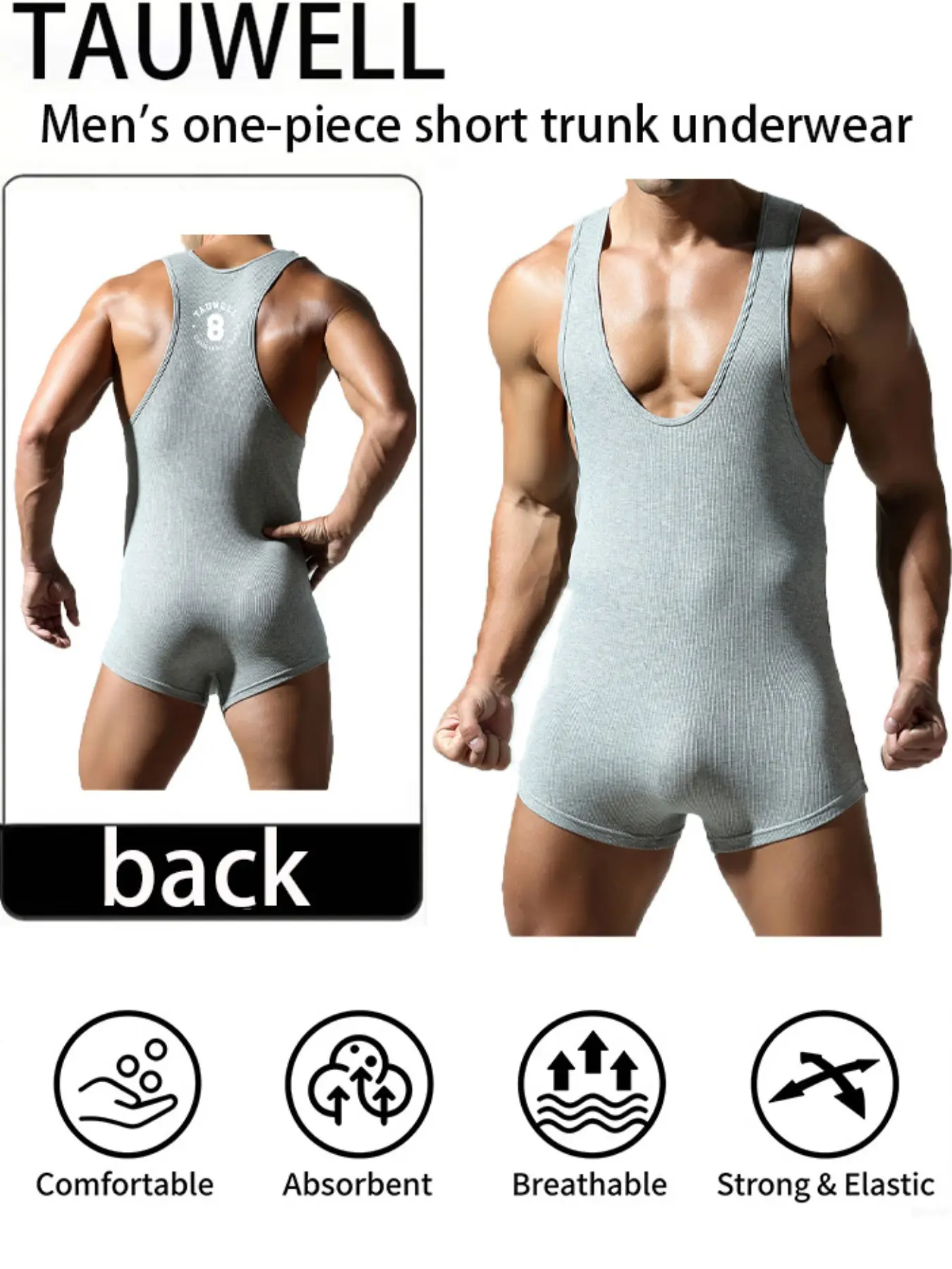 Men's Sexy Tight-Fit Sports Fitness Tank Top Sleeveless Bodysuit Clothes, Breathable Running Training Wear, Comfortable Gym Apparel