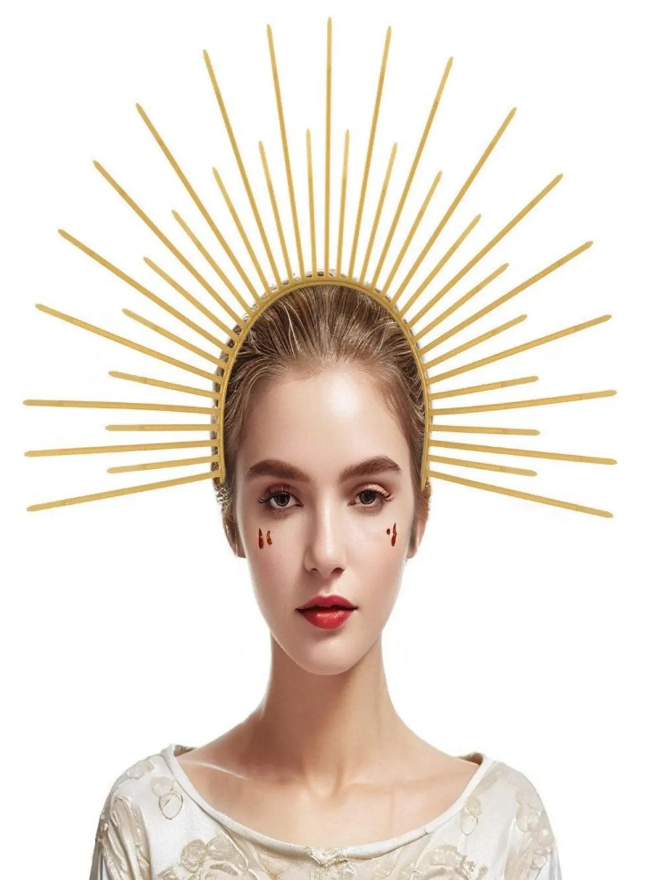 Vintage Sun God Hairband, Retro Madonna Style Head Crown, Halloween Party Accessory, Photo Prop, All Seasons Fashion