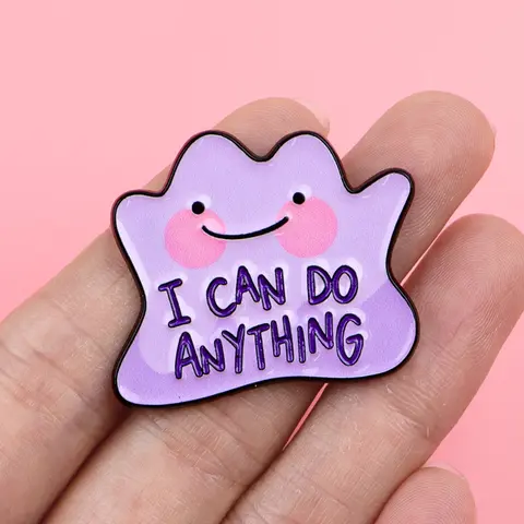 I Can Do Anything Enamel Pin Badge, Cartoon Anime Character Backpack Brooch, Fashion Hat Clothing Accessory, Unique Gift for Friends, Alloy Brooch Pin