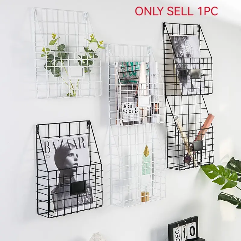 Hanging Storage Rack for Wall, Magazine Organizer for Living Room, Dorm, Bathroom & Kitchen, Office Wall Organizer, Wall-Mounted Newspaper Display Rack, Home Office Storage