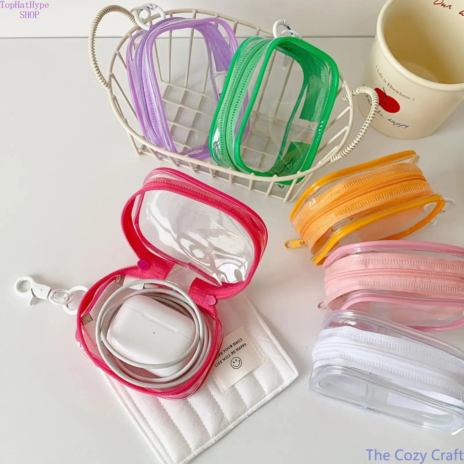 Clear PVC Display Storage Bag, Cute Stand-Up Toy Organizer , Mini Earbud & Coin Purse, Fun & Practical Handbag for Travel, Outdoor & Gifts tiktokshopspringglowup summerwins
