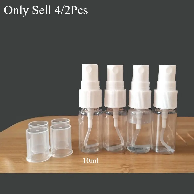 2/4pcs Refillable 10ML Clear Pet Plastic Spray Bottle, Portable Empty Perfume Container, Ideal for Travel and Home Use, Travel Pump Bottle, Pump Bottles Set