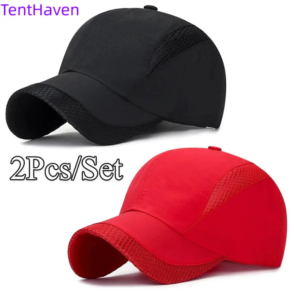 Yuda Female Adjustable Solid Color Duckbill Baseball Cap 2-Pcs Set, 2026 New Quick-Drying Mesh Fabric All-Seasons Athletic Training Hats for Hiking, UV Protection