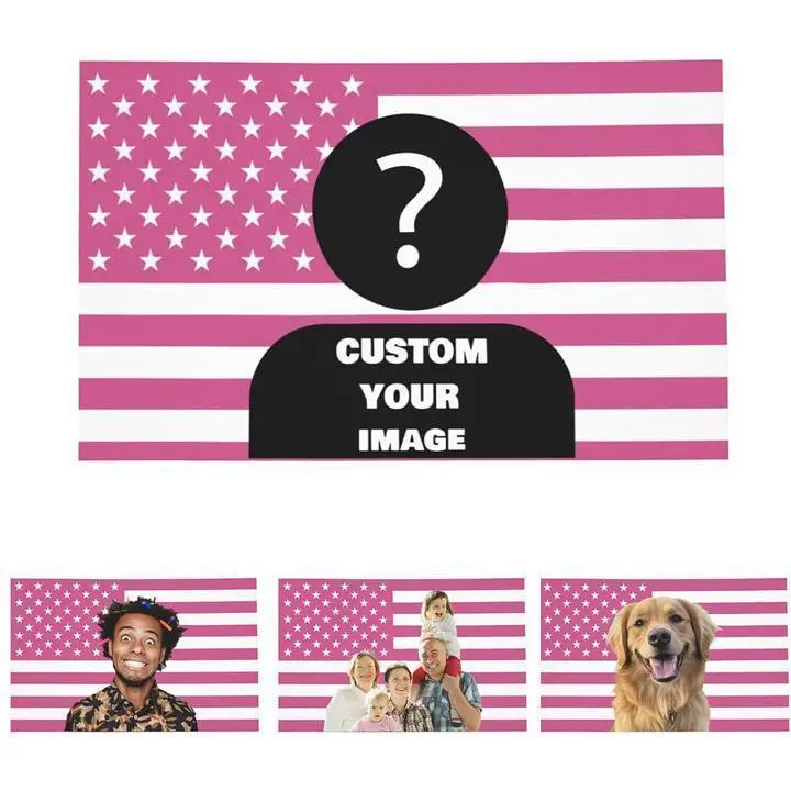 Custom Pink American Flag 40x60 in Personalized Tapestry Wall Hanging - Design Your Own Image, Home Decor Supplies for Wall Decoration, Boyfriend Gifts for Clubs, Bars