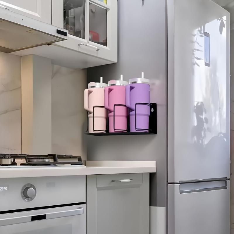 Magnetic Cup Holder with Insulated Mug Stand, Beverage Organizer, No-Drill Installation, Thick Material, Ideal Room Decor & Home Storage Solution.