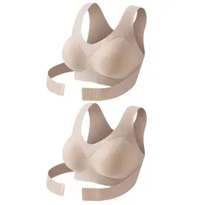 Women's 1/2PCS Cross Back Posture Corrector Bralette, Seamless Wireless Push Up Support Bras for Women, Sports & Outdoor Female Lingerie