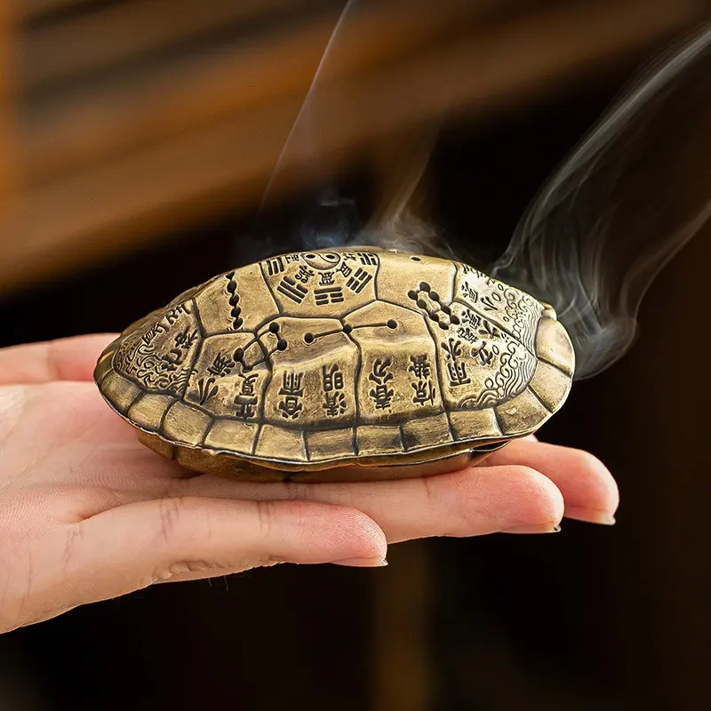 Fortune Turtle Incense Burner, Small Auspicious Cloud Plate Incense Burner, Eight Trigram Turtle Shell Incense Burner, Chinese-style Small Incense Burner, Home-use Tea Room Zen Decorative Item, Fragrance, Cool Incense Burners
