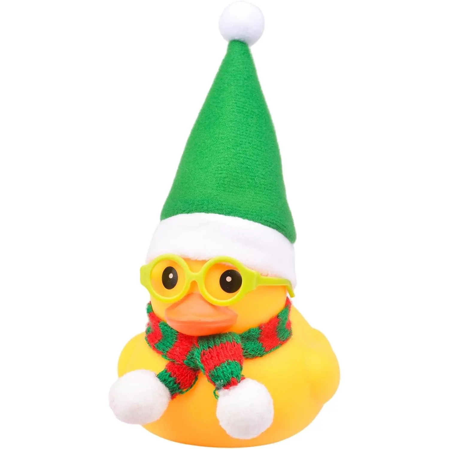 Christmas 3.3"  Rubber Ducks Dashboard Decorations, Christmas Eve Yellow Duck  Ornaments Cute Ducking with Hat, Scarf, Sunglasses for Party Decor
