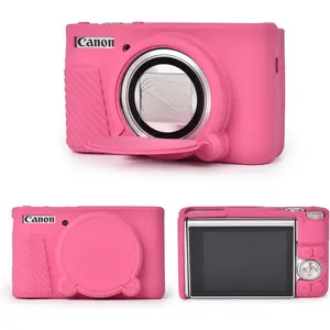 Case for  Powershot SX740/SX730 HS Digital Camera - Soft Protective Cover SX740 SX730 HS Camera  Sleeve with Removable Lens Cover - Anti-Slip & Anti-Scratch - Rose Red