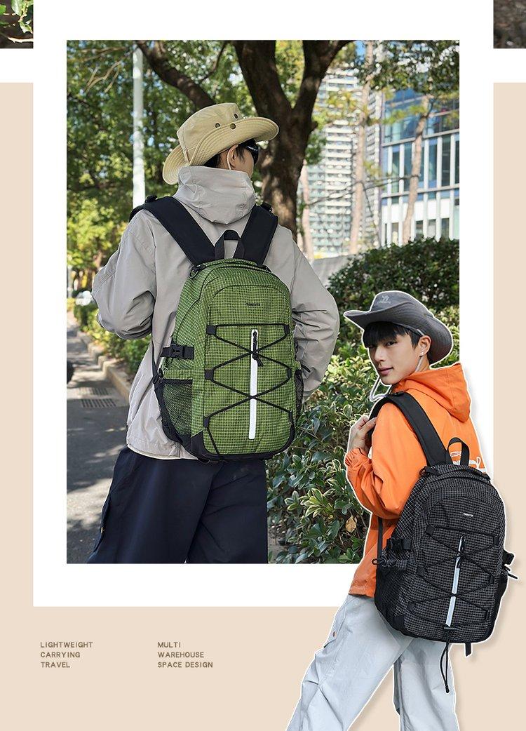 One-size-fits-all backpack made of nylon fabric with letter print and zipper