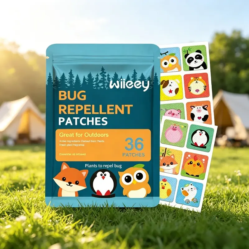 Natural Plant Essential Oil Mosquito Repellent Patches, Cute Cartoon Animal Anti-Mosquito Stickers, Non-Toxic Safe Insect Repellent Patches, Long-Lasting Bug Repellent Stickers for Kids & Adults, Outdoor Camping & Travel Use, Natural Mosquito Deterrent