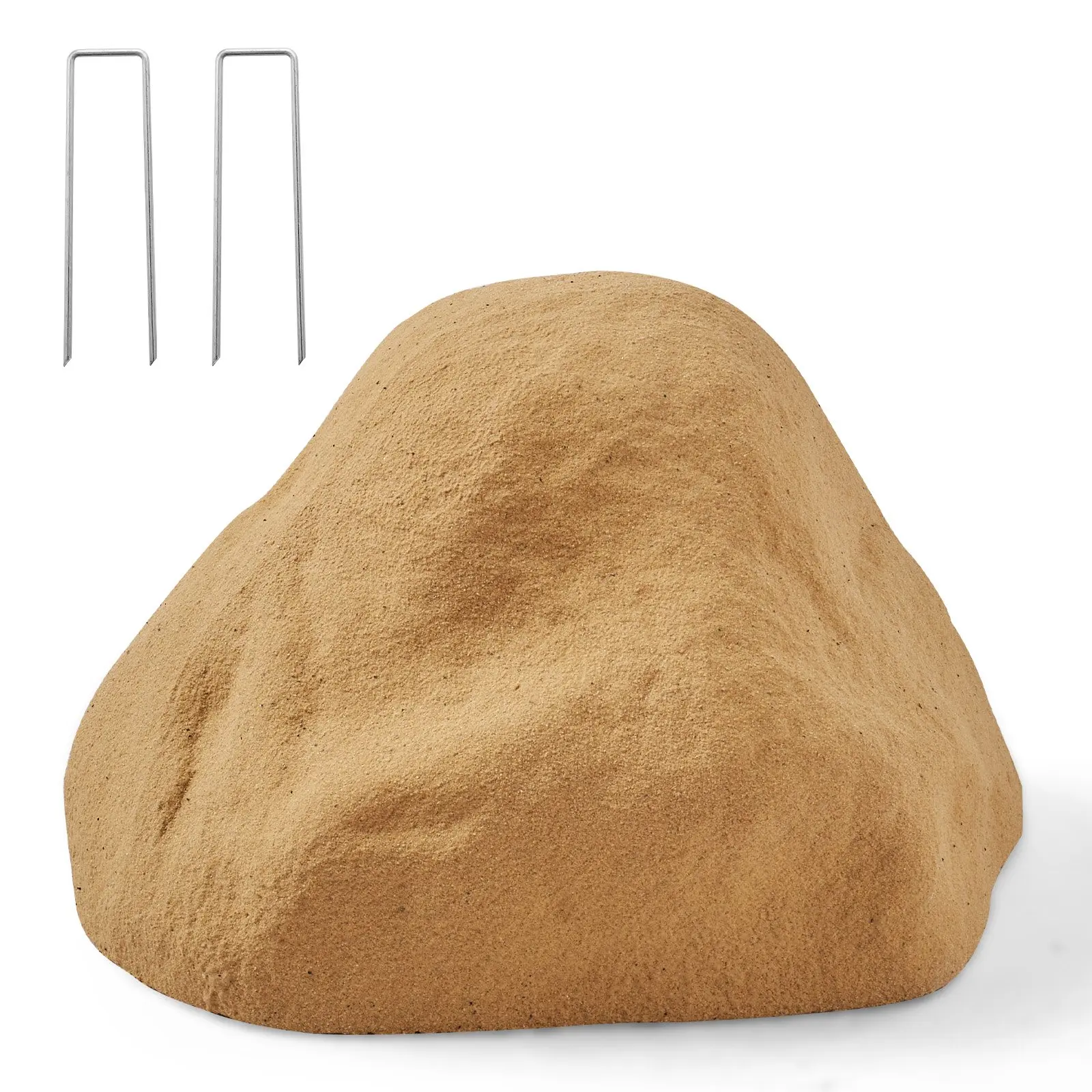 Faux Rock Cover, Outdoor Fake Rock Well Pump Cover, Realistic Natural Texture, Lightweight Weather-Resistant Polyresin Artificial Boulder for Landscaping Garden Yard Dcor, Sand, Small Size