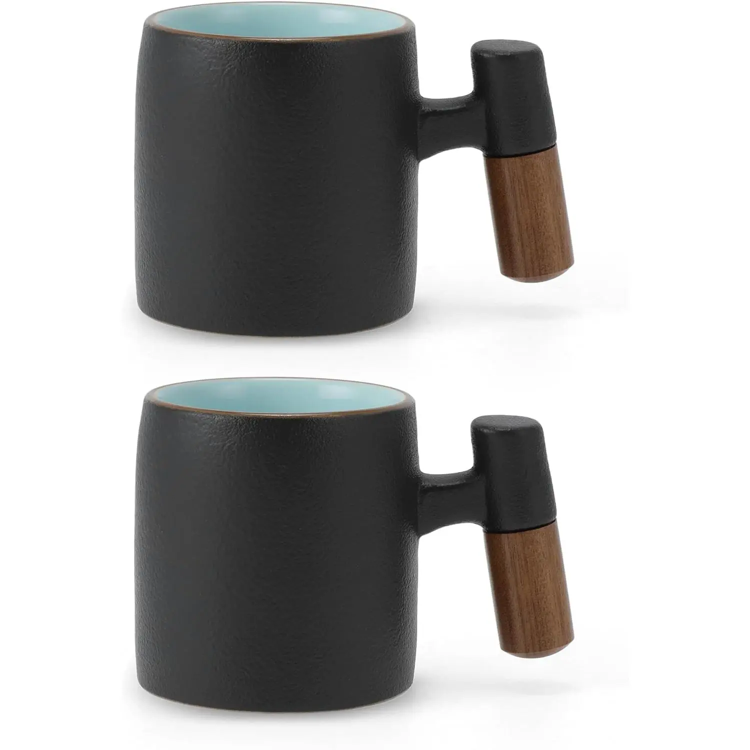 2.5oz Ceramic Espresso Cups, Black | Porcelain Espresso Shot Cups Set of 2, Demitasse Cups for Coffee or