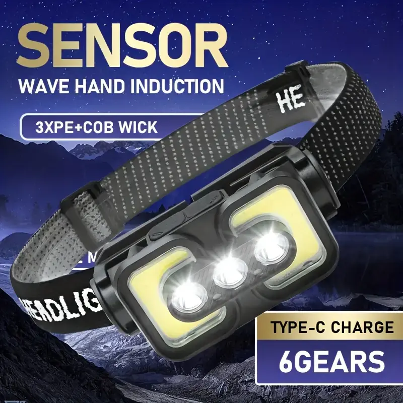2 Pack USB Rechargeable Headlamp, Ultra Light Headlamp Flashlight with Dual Flashlight Modes, Bright Portable Mini Headlight, Camping Essentials Car Emergency Tool