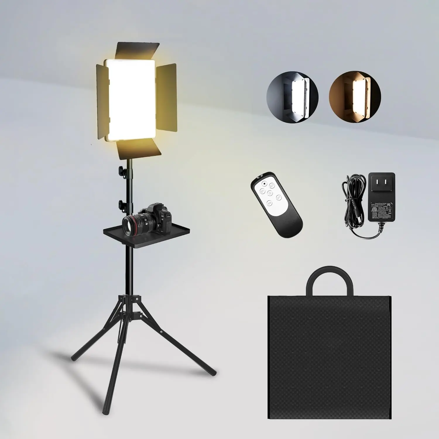 36W Photography Lighting,  Bi-Color 2700K-6500K Studio Lights with Remote& Display, CRI95+ 72" Video Lighting for Video Recording/YouTube//Live Streaming/Ins
