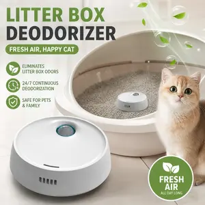 Ozone Cat Litter Box Deodorizer, USB Rechargeable Portable Pet Toilet Odor Eliminator, Mini Air Purifier for Cat Dog Room