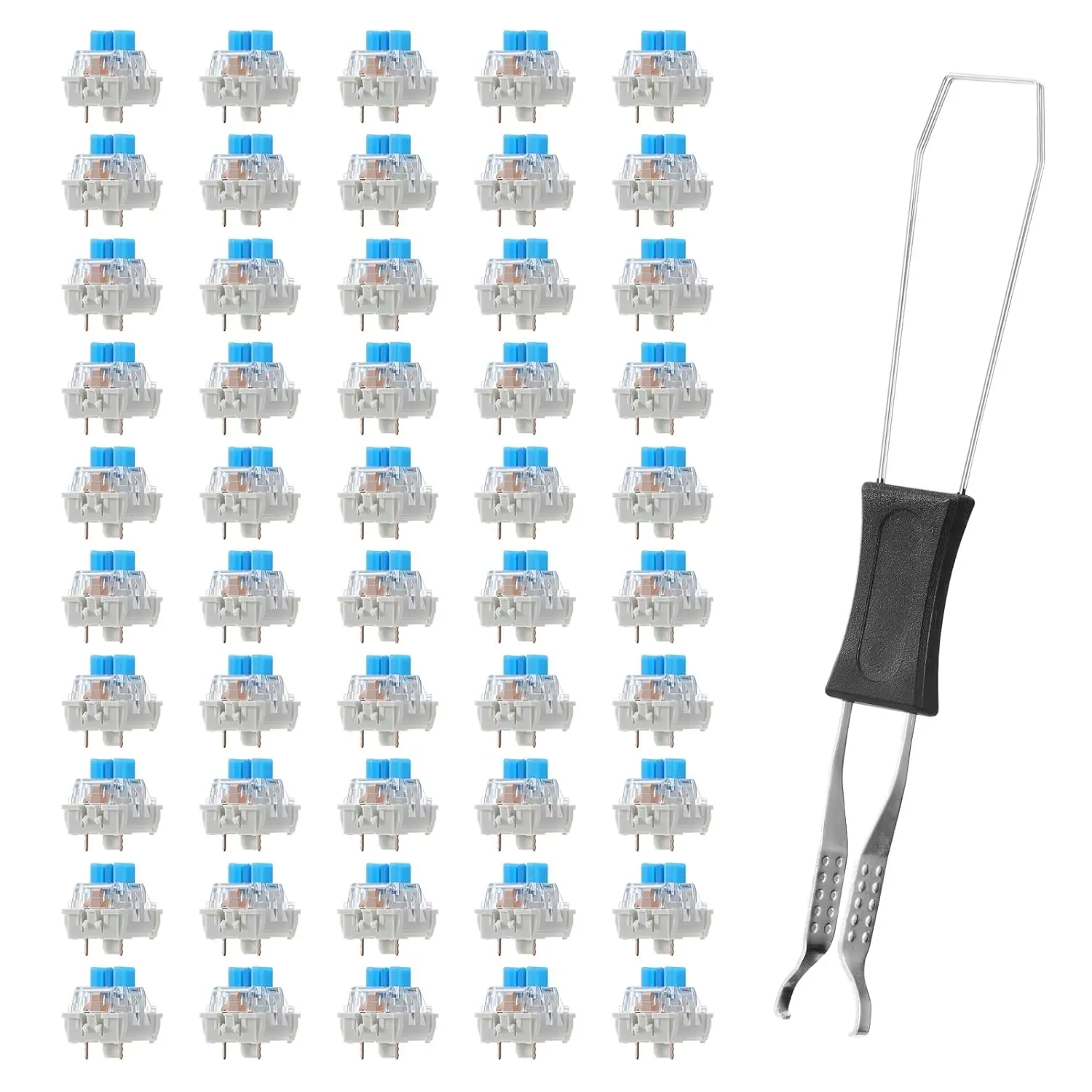 45 count Mechanical Keyboard Switches 3 Pin Blue Clicky Switches  Keyboard Clicker   for Gaming Keyboards