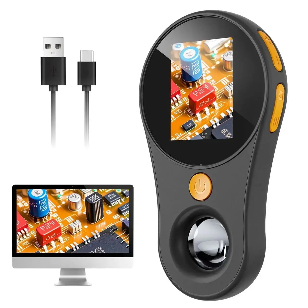 Portable 500x Rechargeable Handheld Digital Microscope, Macro Lens Electronic Magnifier for Testing, USB Digital Microscope