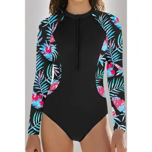 Girls Rash Guard Swimsuit Zipper Girl One Piece Long Sleeve Bathing Suit UPF50+ Sun Protection Swim Suits for 9-16Y