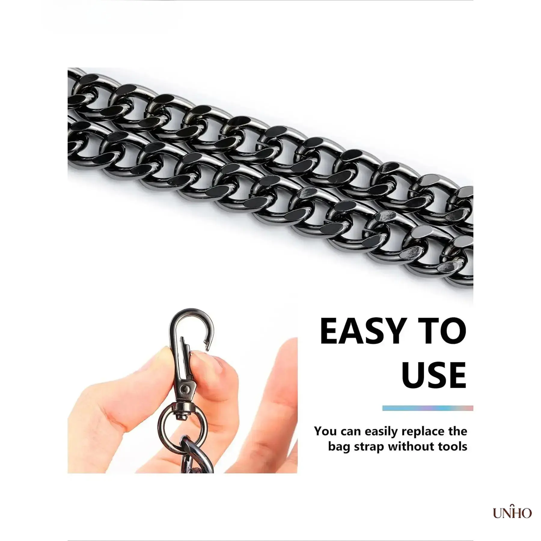 Metal Purse Chain Strap Replacement, Lightweight Aluminum Detachable Handbag Chain, Old Money Style DIY Strap For Shoulder Crossbody Tote Bags Everyday Upgrade