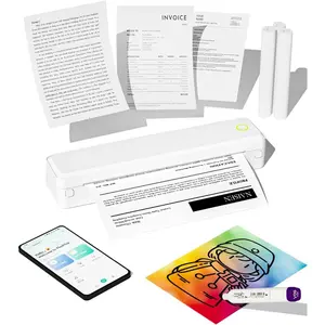 Portable Printer  for Travel,  Inkless Thermal Printer for , Android, Laptop & PC, Mobile Printer Supports 8.5" x 11"  Letter, A4 & A5 Thermal Paper(White)