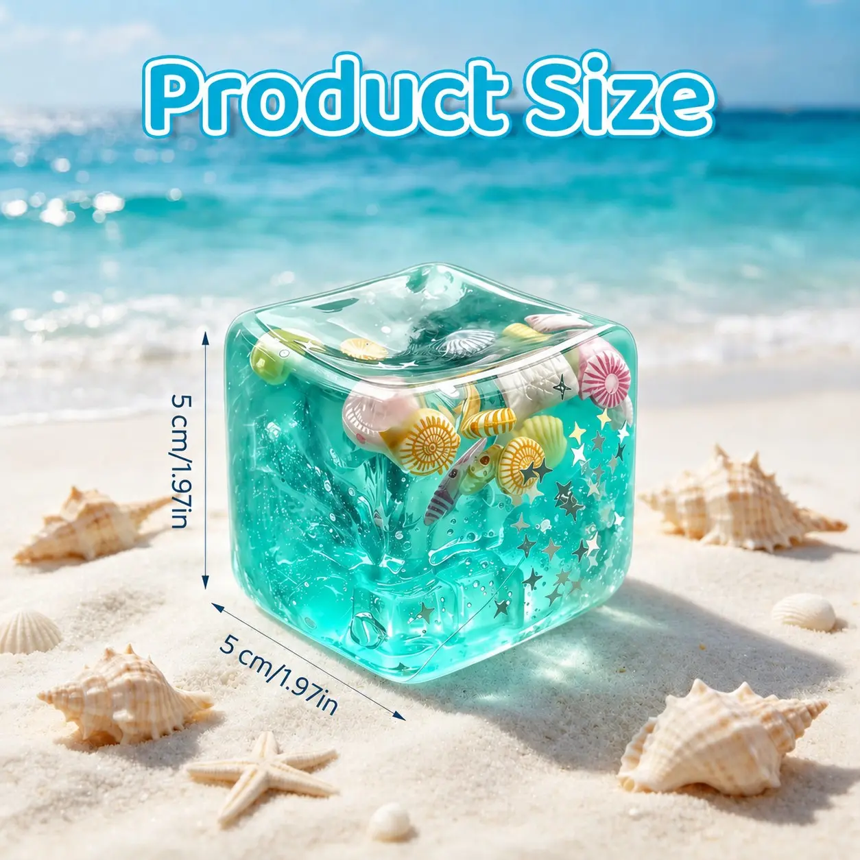 1 pc Ice Cubes Stress Balls,Ice Cubes Marine Shells Squishies Toy,Squishy Fidgets,Ice Cube Cube Fidget Toys ,2026 New Squeeze Ice Cube Marine Style Shells,Non-Toxic Squeeze Ball Focus Calm, Calming Squishy, Stress Relief Squishy, Stress Relief Fidgeting