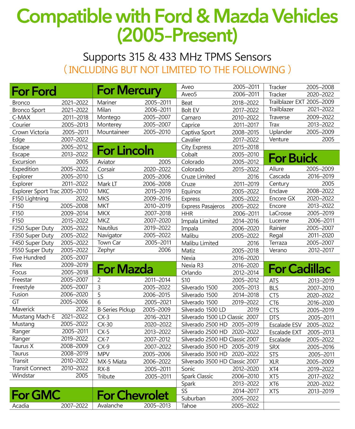 [Only Ford/GM] VXDAS Super GL50448 2-in-1 TPMS Relearn Tool for GM & Ford Green Edition Tire Sensor Reset Tool | One-Switch Activation for Chevy, Buick, GMC, Ford, Lincoln, Mazda