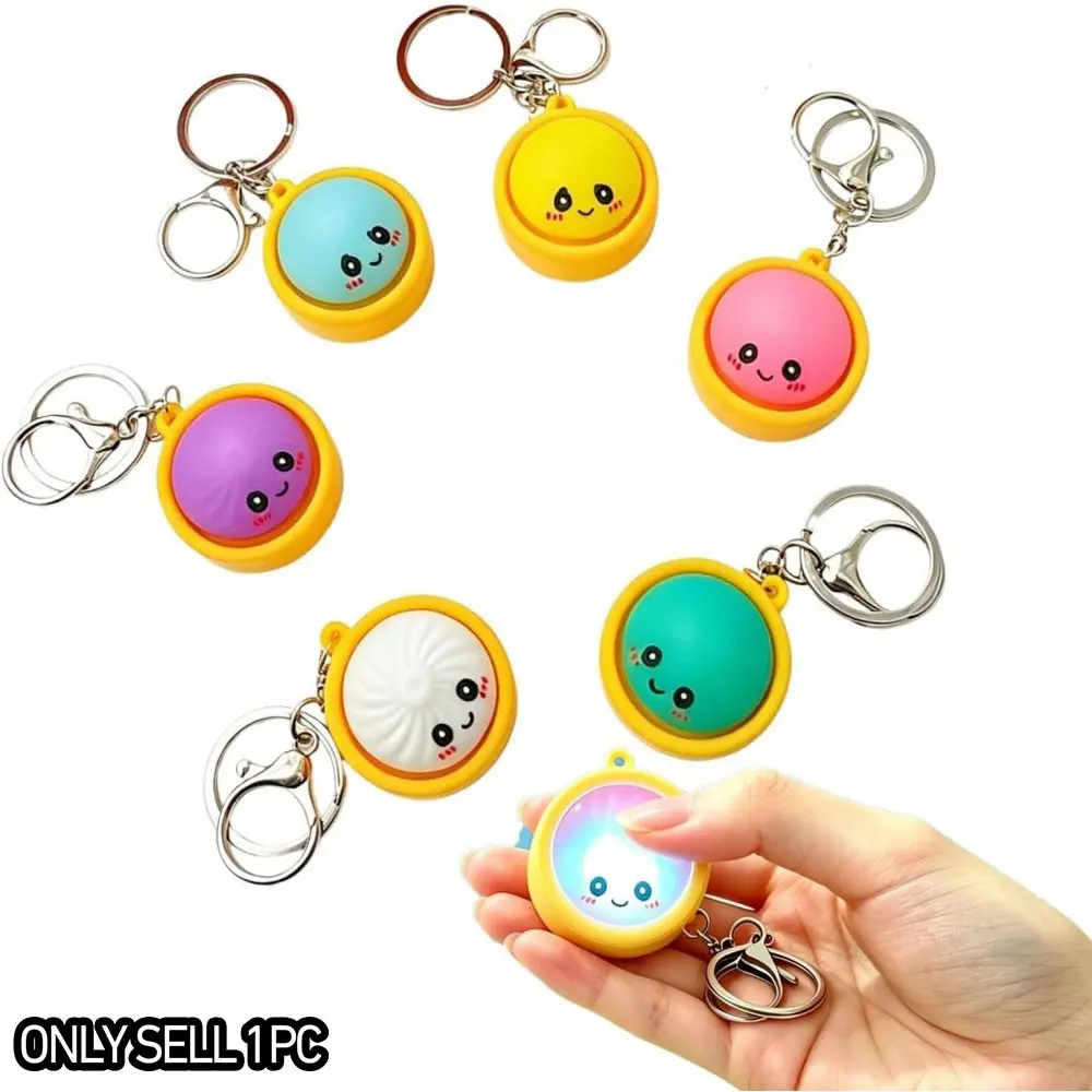 Baozi Keychain, Stress Relief Dumpling Shape Clicker Keychain, Anxiety Reduction and Focus Promoter for Adults, Quiet Pendant for Work, Travel, Home, Dumpling Keychains