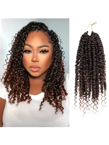 Passion Twist Crochet Hair 10 Inch Pre Twist Crochet Boho Goddess Crochet Braids with Curly Ends Soft Pre Looped And Pre twist Crochet Hair For Women