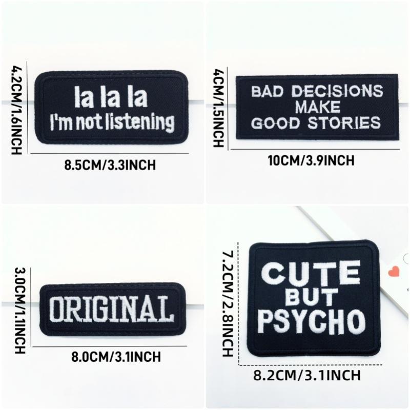 Letter Pattern Embroidery Patch, Lettered Embroidery, Embroidered Letters, 5 Counts Funny Fashionable Embroidery Patch, DIY Embroidered Patch for Clothes, Jeans, Hat, Makeup Bag, Bag