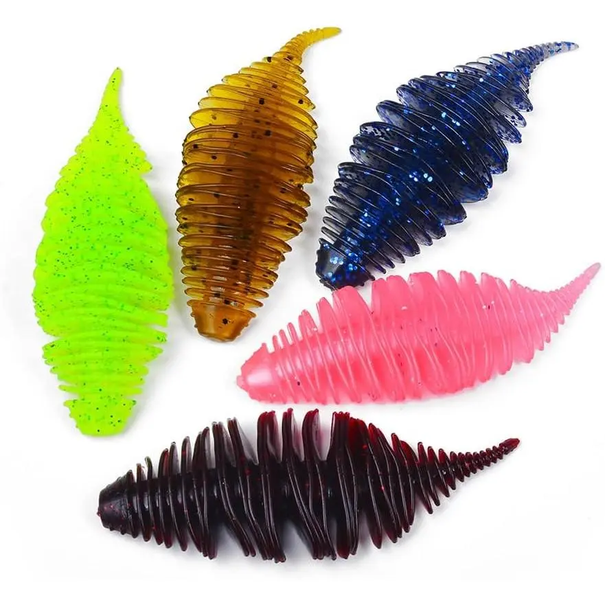 Pack of 25 Soft Lure 6g/75mm TPE Material Worm Gill Soft Fishing Lure Silicone Swimbait Artificial Fishing Tackle