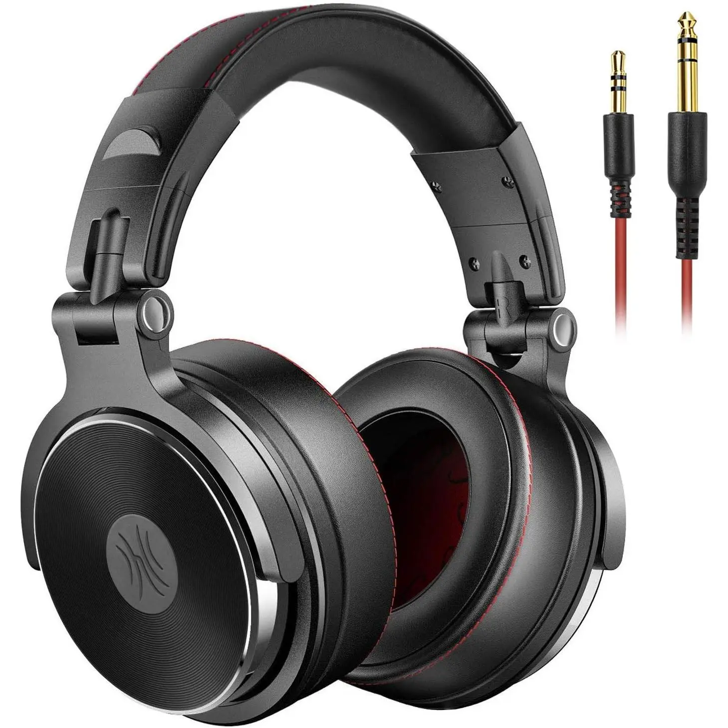 Hi-Res Over Ear Headphones for Studio  and Mixing, Sound Isolation, Protein Leather Earcups, 50mm Driver Unit, Wired Headphones for AMP Guitar Keyboard (Pro-50 Black)