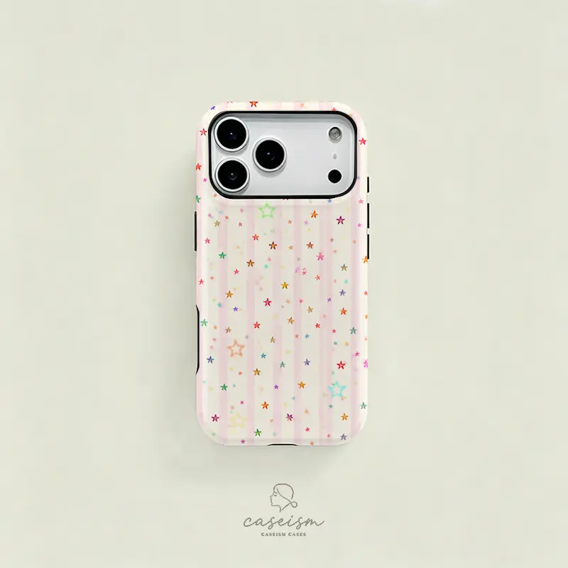 Colorful Star Curtain Soft and dual-layer protective case, a sturdy and durable two-in-one protective case, suitable for iPhone 17/16/15/14/13/12 ProMax/Plus/Pro, Samsung Galaxy S26/S25/S24 Ultra A56 A55 A54 A53series, Gift