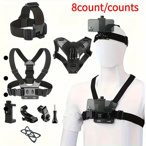 Action Camera Phone Mount Kit, Quick Release Plate Mount with Helmet & Body Mounts, Compatible with Gopro, Phone, Osmo, Sports Cam Accessories, Photography Camera Accessories, Video Recording Accessories